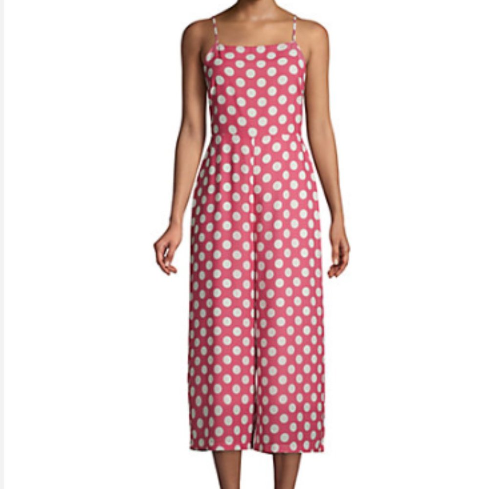 Lea & Viola Polka Dot Cropped Jumpsuit NWT Size L